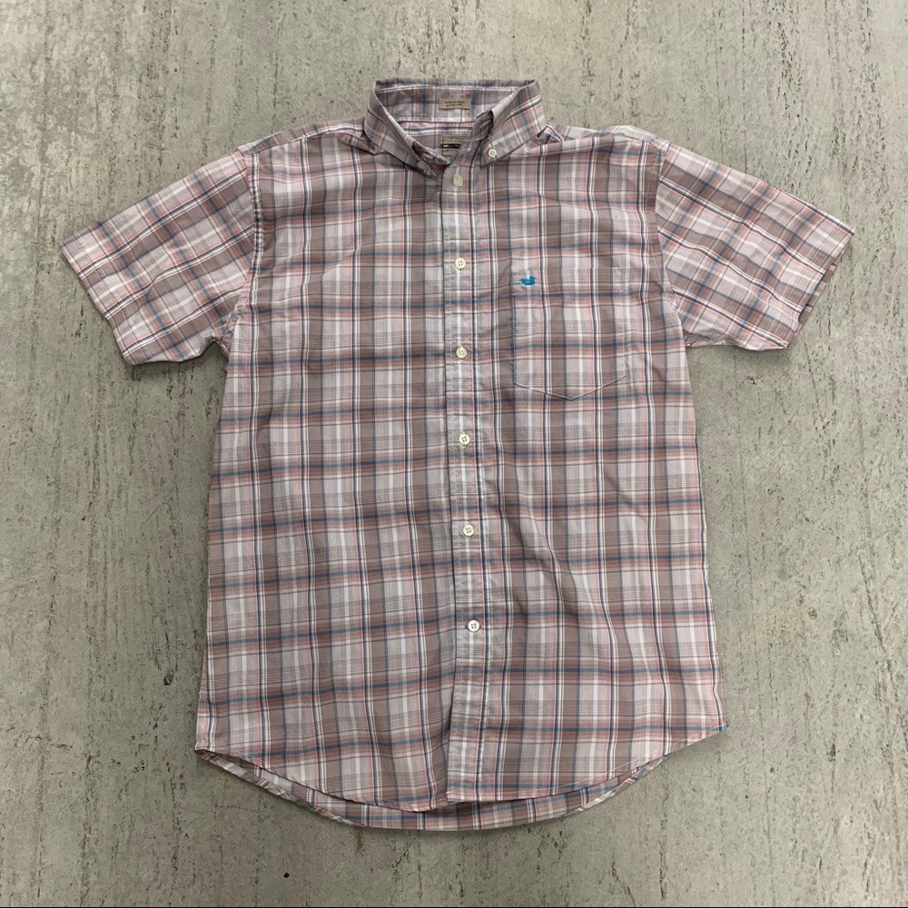 Southern Marsh Mens Short Sleeve Button Down Size M Multicolor Plaid